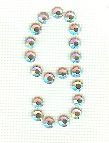 Hot Fix Rhinestone Letter g